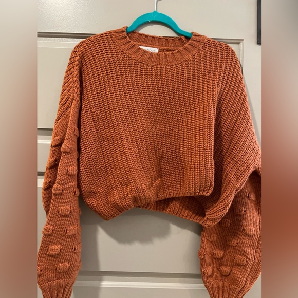 Cropped Burnt Orange Sweater - Picture 1 of 3